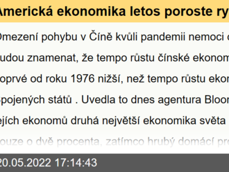 Americká ekonomika letos poroste rychleji než čínská. Poprvé od roku 1976 - I to je dopad covidu