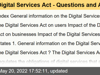 Digital Services Act - Questions and Answers*