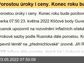 Porostou úroky i ceny. Konec roku bude pocitově nejhorší