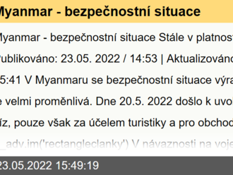 Myanmar - bezpečnostní situace