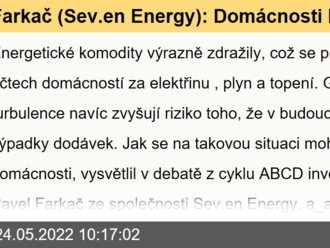 Farkač  : Domácnosti by měly investovat do diverzifikace zdrojů energie