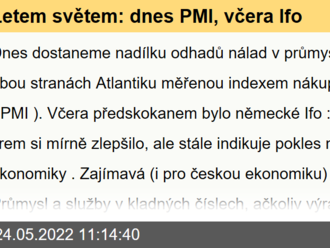 Letem světem: dnes PMI, včera Ifo