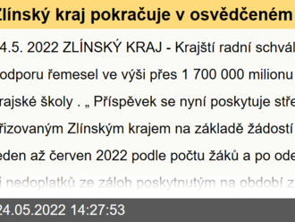 Zlínský kraj pokračuje v osvědčeném systému podpory řemesel