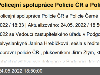 Policejní spolupráce Policie ČR a Policie Černé Hory