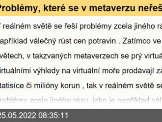 Problémy, které se v metaverzu neřeší