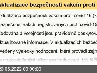 Aktualizace bezpečnosti vakcín proti covid-19  