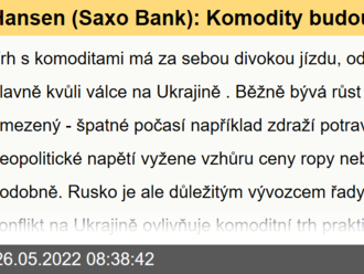 Hansen  : Komodity budou stále drahé, nejlepším lékem na vysoké ceny jsou ale právě vysoké ceny