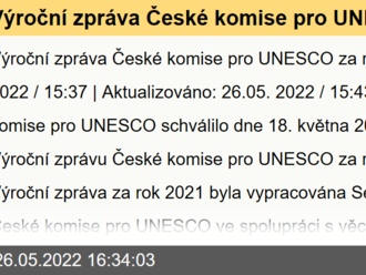 Výroční zpráva České komise pro UNESCO za rok 2021