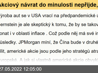 Akciový návrat do minulosti nepřijde, výroba aut v USA se tam ale již dostala - Perly týdne