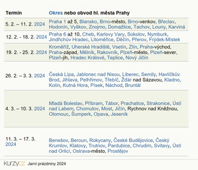 Podzimní a vánoční prázdniny 2023, jarní prázdniny 2024 - organizace školního roku 2023/2024 v ZŠ,SŠ, ZUŠ a konzervatořích