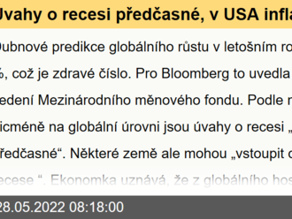 Úvahy o recesi předčasné, v USA inflace nad 2 % až do roku 2024 - Víkendář