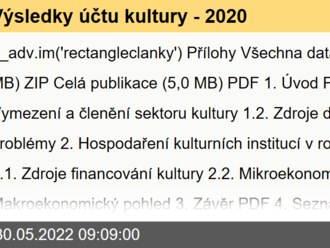 Výsledky účtu kultury - 2020