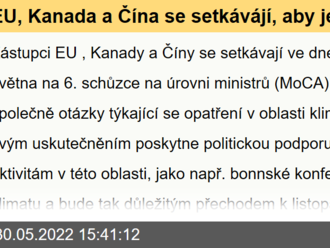 EU, Kanada a Čína se setkávájí, aby jednali o klimatu  