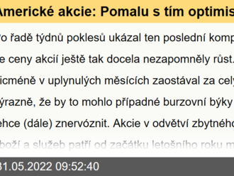 Americké akcie: Pomalu s tím optimismem, tohle pamatujeme z let 2000 a 2007