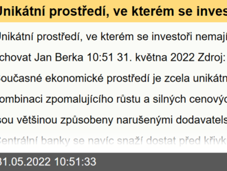 Unikátní prostředí, ve kterém se investoři nemají téměř kam schovat