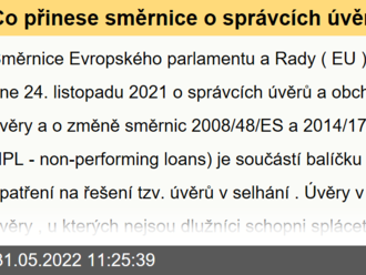 Co přinese směrnice o správcích úvěrů a obchodnících s úvěry?