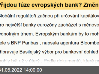 Přijdou fúze evropských bank? Změna basilejského pravidla by jim mohla pomoci