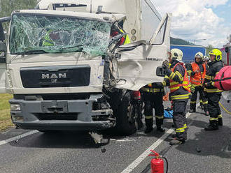 U dopravní nehody dvou nákladních automobilů zasahují hasiči ve Cvikově na silnici č. 13. Hasiči…