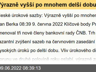 Výrazně vyšší po mnohem delší dobu? - České úrokové sazby