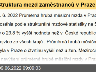 Struktura mezd zaměstnanců v Praze v roce 2021