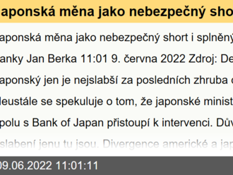 Japonská měna jako nebezpečný short i splněný sen centrální banky