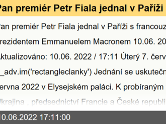 Pan premiér Petr Fiala jednal v Paříži s francouzským prezidentem Emmanuelem Macronem