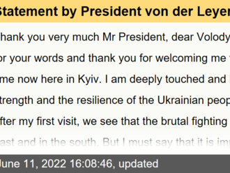 Statement by President von der Leyen with Ukrainian President Zelenskyy on the occasion of the President's visit to Kyiv