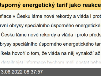 Úsporný energetický tarif jako reakce na inflaci