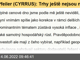 Pfeiler  : Trhy ještě nejsou na dně, investoři ale mají   z čeho vybírat