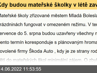 Kdy budou mateřské školky v létě zavřené