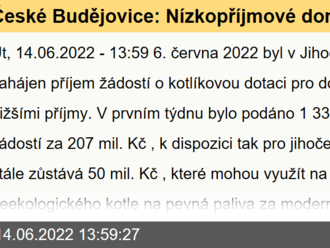 České Budějovice: Nízkopříjmové domácnosti mohou i nadále podávat žádosti o kotlíkovou dotaci, k dispozici je stále 50 milionů