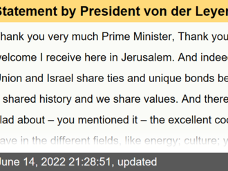 Statement by President von der Leyen with Israeli Prime Minister Bennett