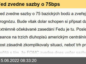 Fed zvedne sazby o 75bps