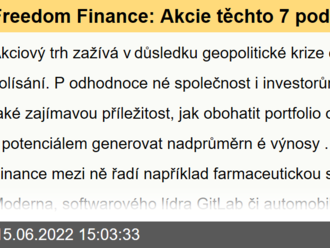 Freedom Finance: Akcie těchto 7 podhodnocených společností mají růstový potenciál až 135 %