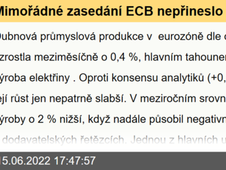 Mimořádné zasedání ECB nepřineslo nic nového  