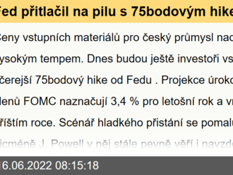 Fed přitlačil na pilu s 75bodovým hikem a novou projekcí  