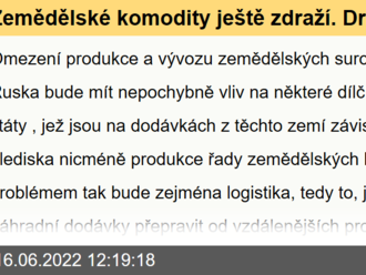 Zemědělské komodity ještě zdraží. Drama v Evropě ale nečekám, říká expert