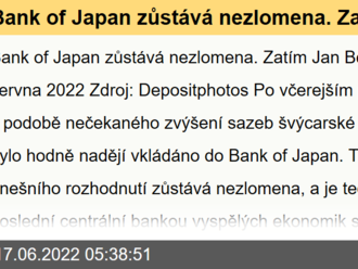 Bank of Japan zůstává nezlomena. Zatím