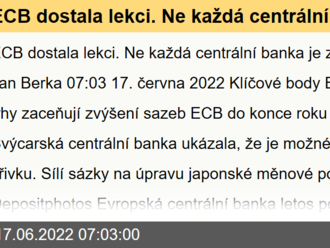 ECB dostala lekci. Ne každá centrální banka je zcela za křivkou