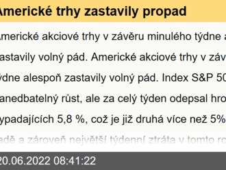 Americké trhy zastavily propad