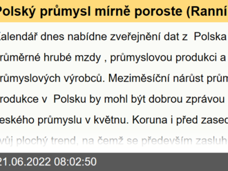 Polský průmysl mírně poroste  