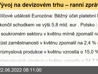 Vývoj na devizovém trhu – ranní zprávy 22.06.2022