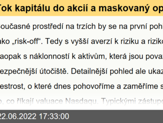 Tok kapitálu do akcií a maskovaný optimismus na Nasdaqu