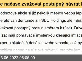 Je načase zvažovat postupný návrat k růstovým akciím, domnívá se stratég HSBC