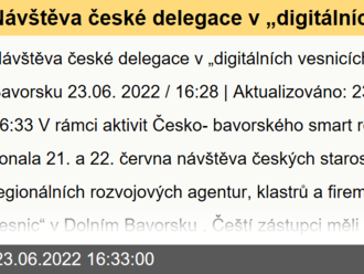 Návštěva české delegace v „digitálních vesnicích“ v Dolním Bavorsku