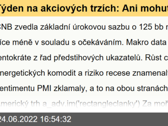 Týden na akciových trzích: Ani mohutné posilování v závěru týdne Praze nepomohl a na rozdíl od ostatních ztratila - Komentář