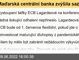 Maďarská centrální banka zvýšila sazby o 185 bb  