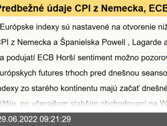 Predbežné údaje CPI z Nemecka, ECB event - Ekonomický kalendár