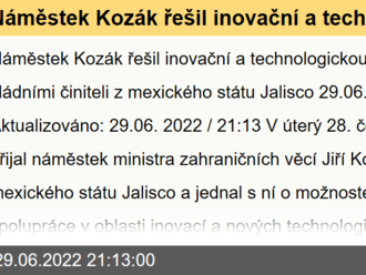 Náměstek Kozák řešil inovační a technologickou spolupráci s vládními činiteli z mexického státu Jalisco