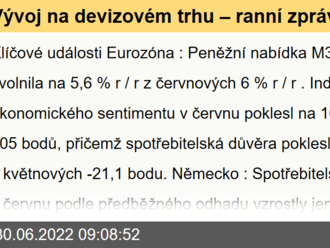 Vývoj na devizovém trhu – ranní zprávy 30.06.2022